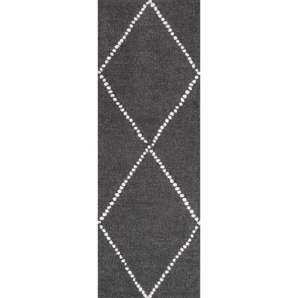 Latitude Run® Runner Geometric Handmade Runner 2' x 6' Wool Indoor